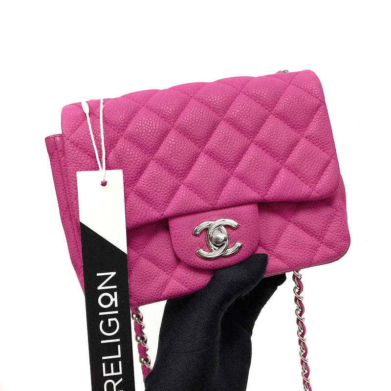 Chanel vintage pink mini flap ALC0367  LuxuryPromise